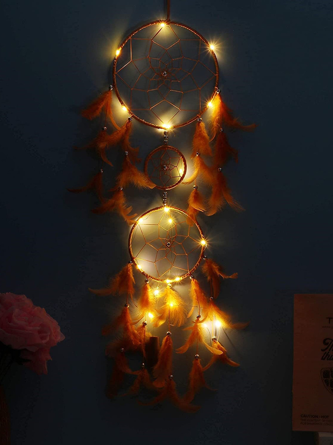 BS AMOR Dream Catcher with Light Metal Tasselled Matte Hanging Bedroom -26.4In