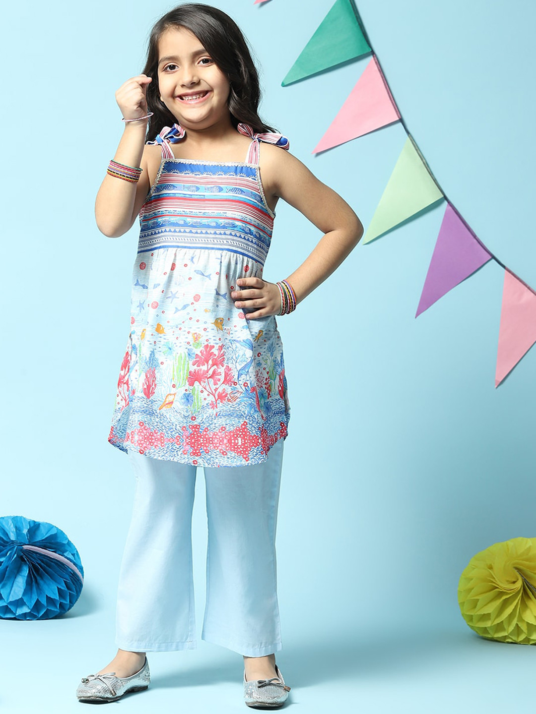 Biba Animal Printed Kurta with Palazzos