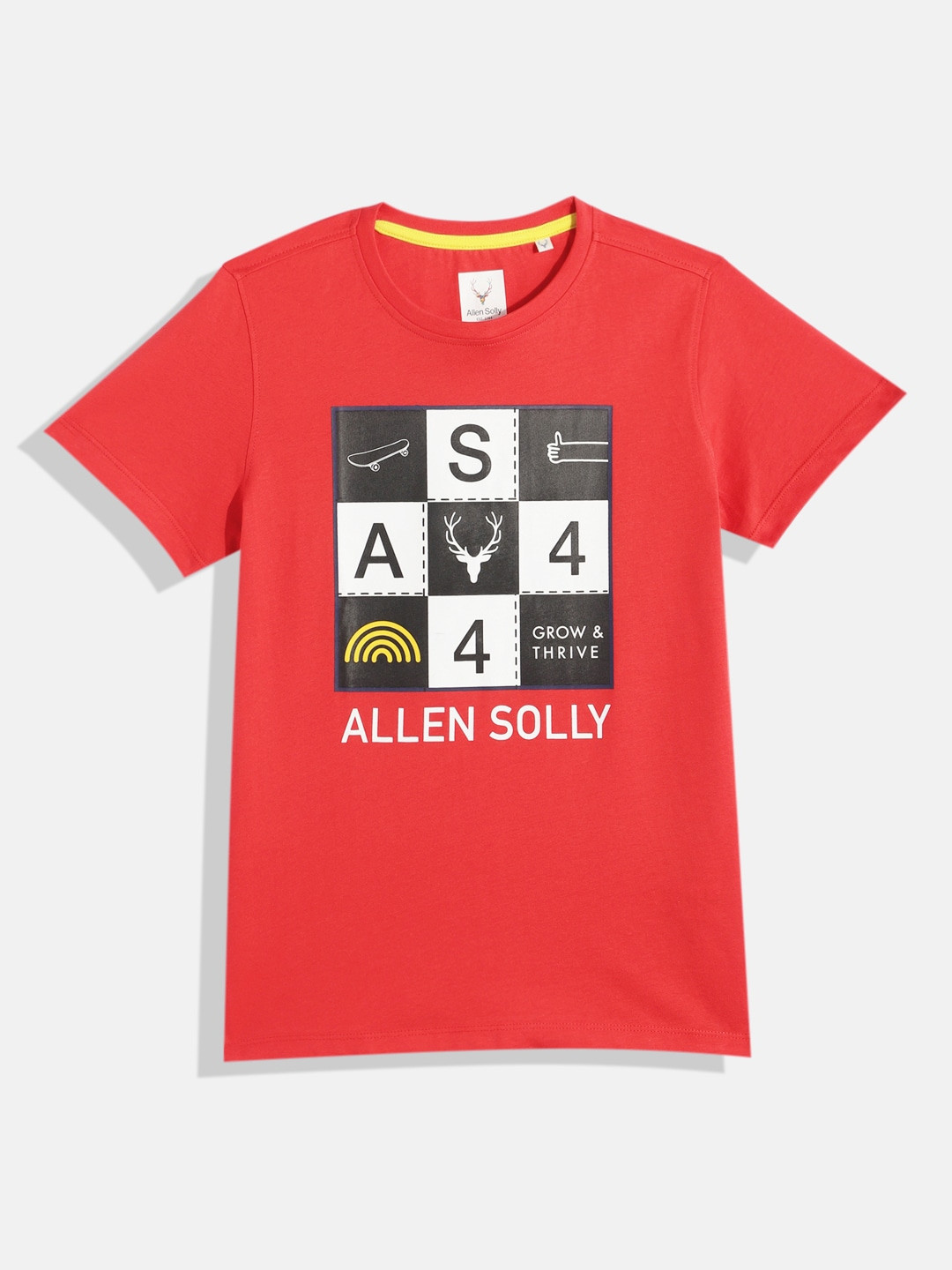Allen Solly Junior Boys Brand Logo Printed Pure Cotton T-shirt