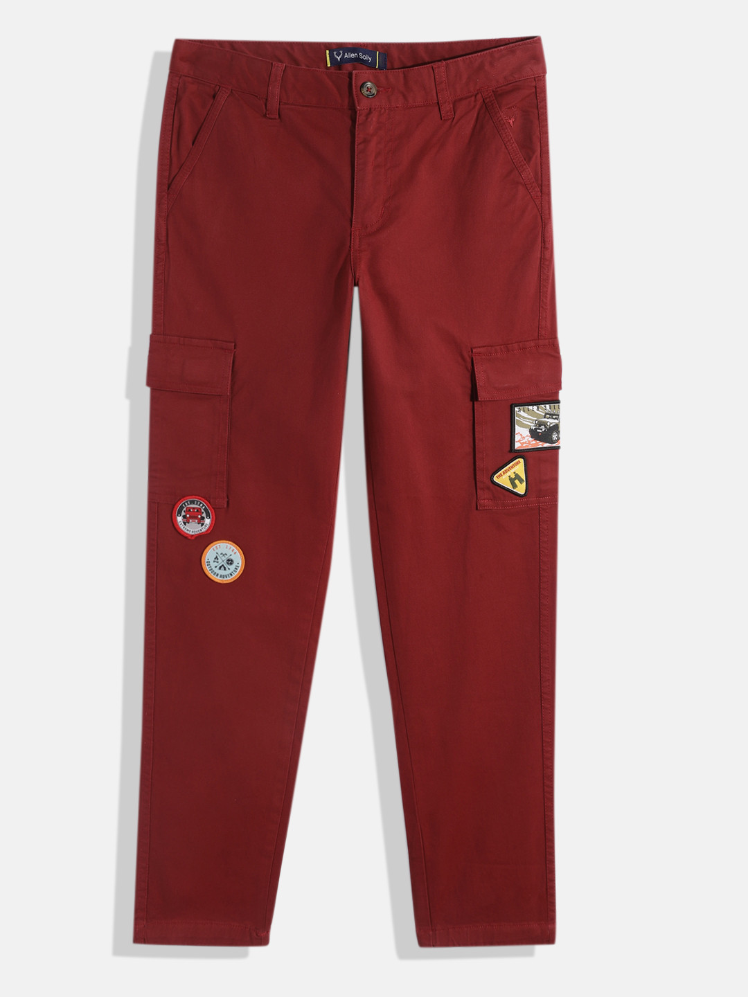 Allen Solly Junior Boys Slim Fit Cargos with Applique Detail