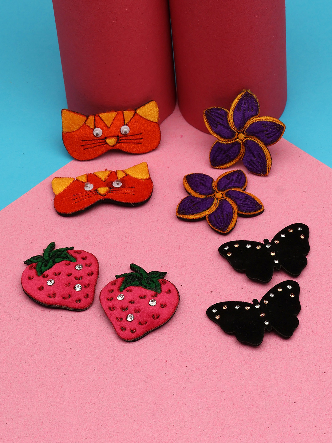 LAIDA Girls Set of 8 Metal Embellished Tic Tac Hair Clip