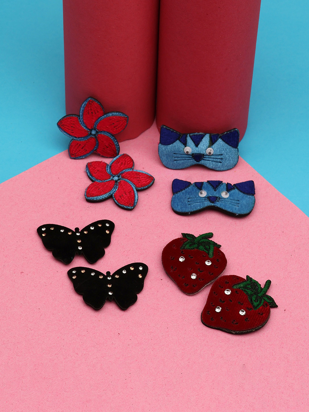 LAIDA Girls Set of 8 Metal Embellished Tic Tac Hair Clip