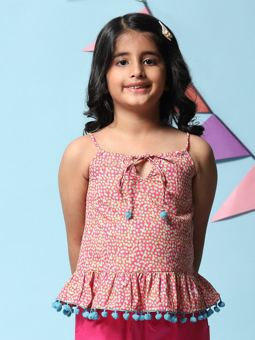 Biba Girls Printed Peplum Top