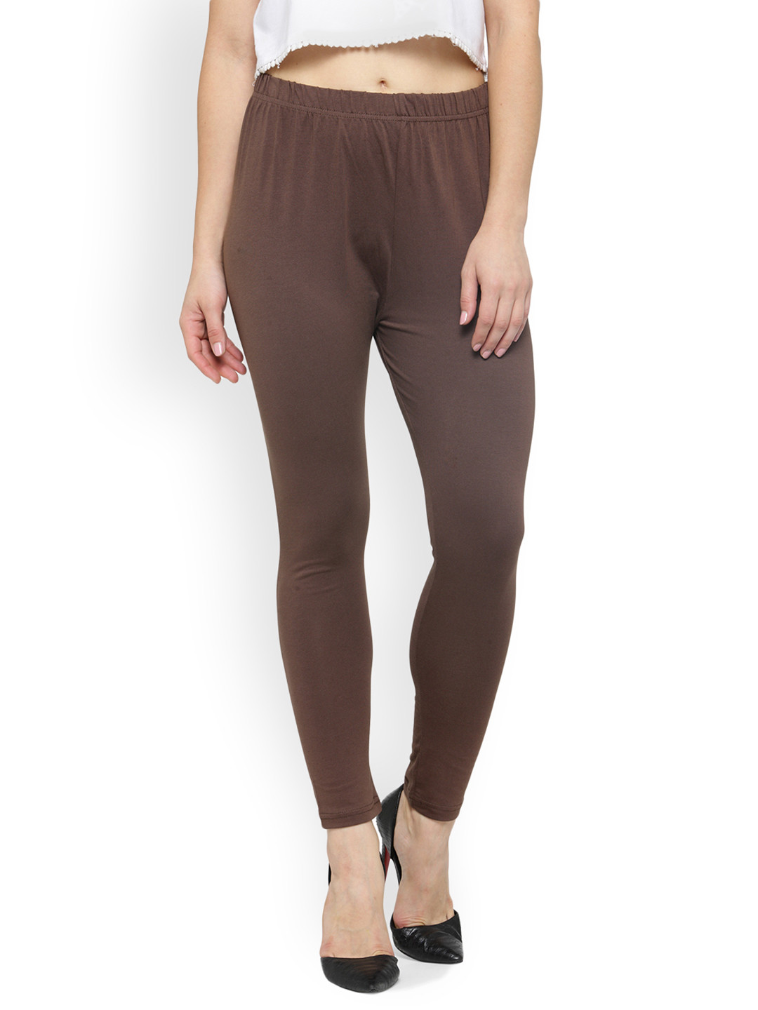 Buy Laabha Brown Ankle Length Leggings 