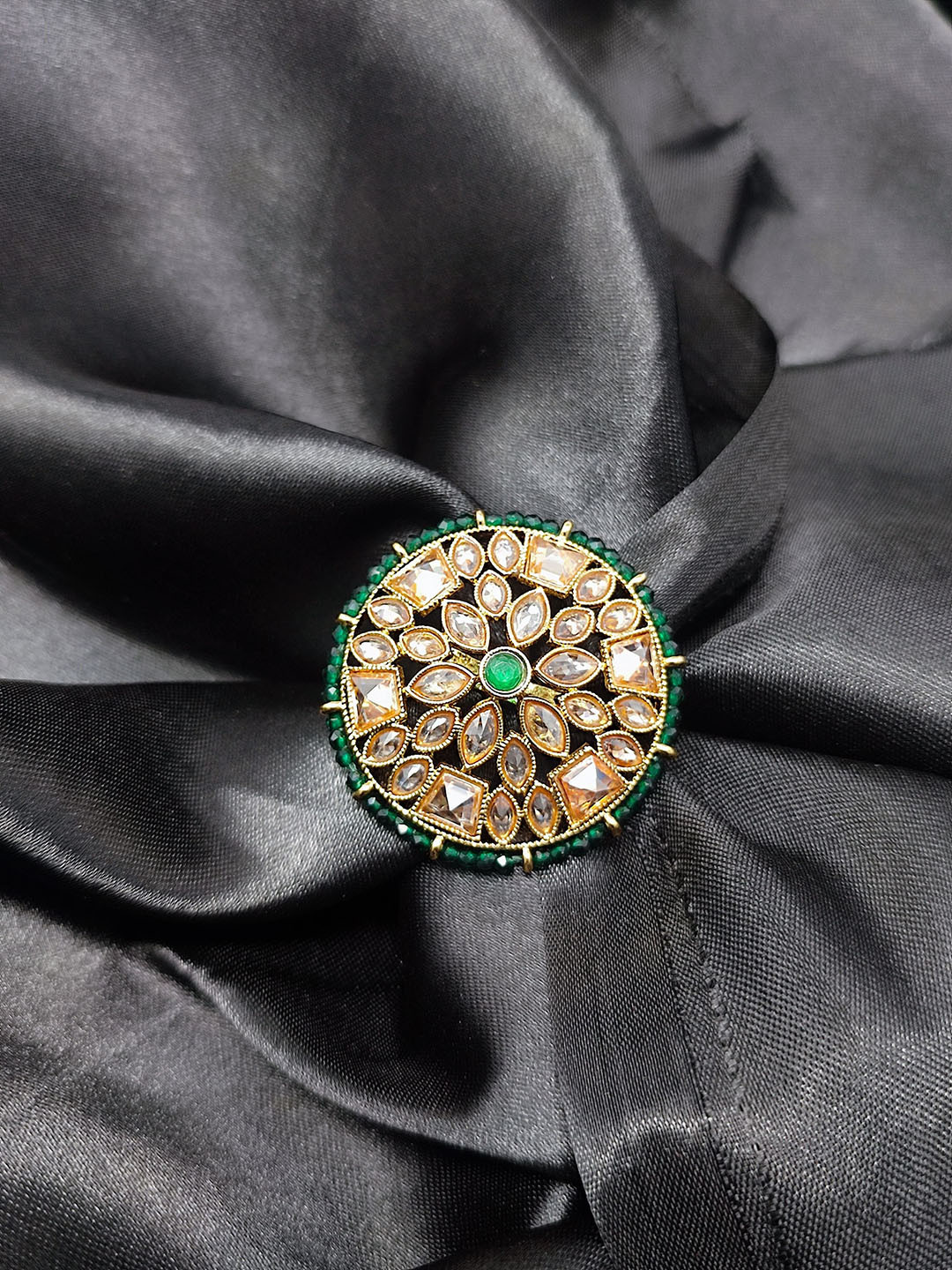 CRAYTON Women Mirror Work Adjustable Finger Ring