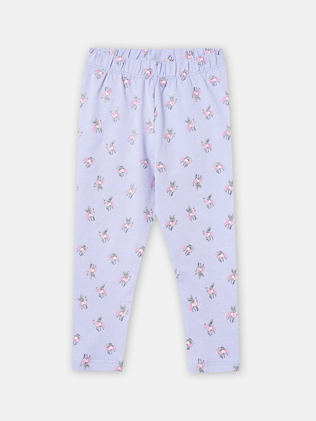 R&B Infant Girls Lavender Printed Cotton Leggings