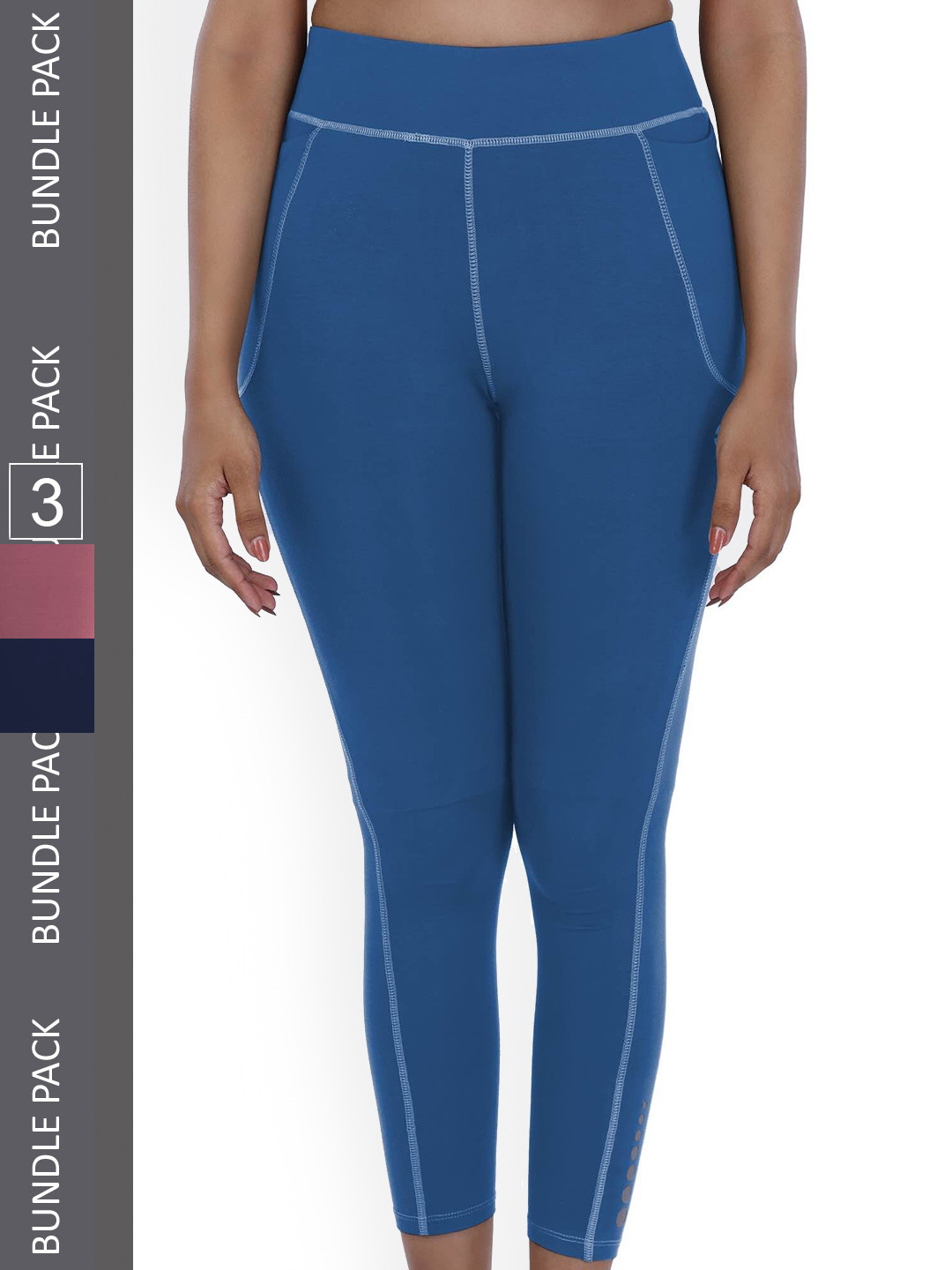 FREECULTR Women Set Of 3 High-Waist Ankle Length Sweat-proof Adaptive Tights