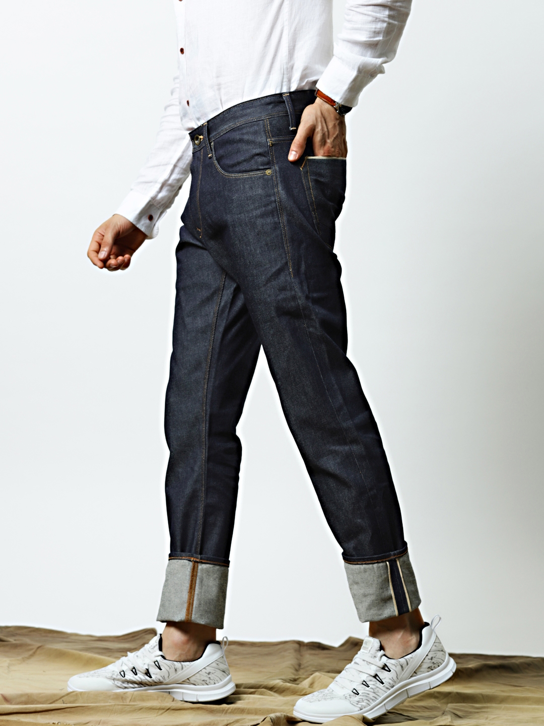 Slim Selvedge Jeans - Dark denim blue - Men