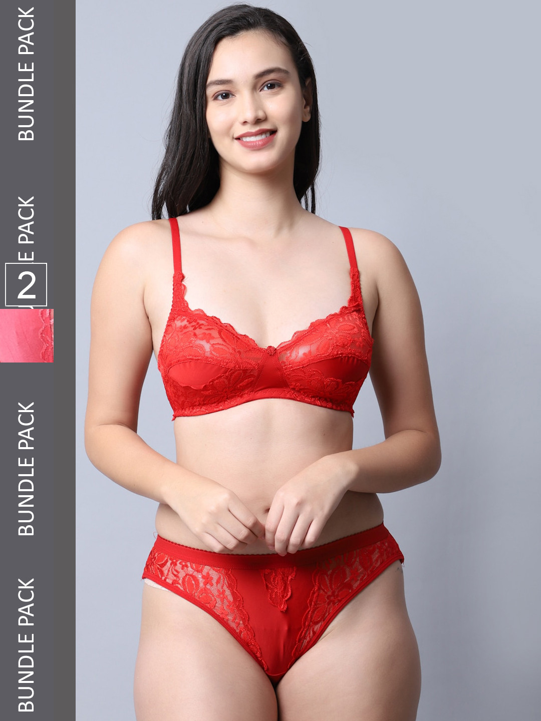 Jinfo Pack Of 2 Self Design Lingerie Set LST06-03-15-30