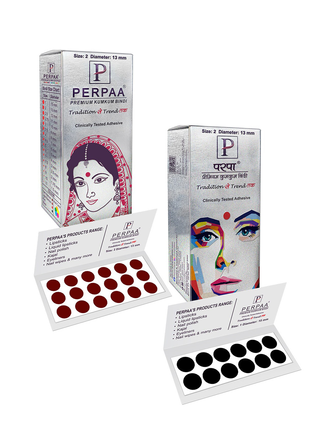 PERPAA Black & Maroon Kumkum Round Bindi Book
