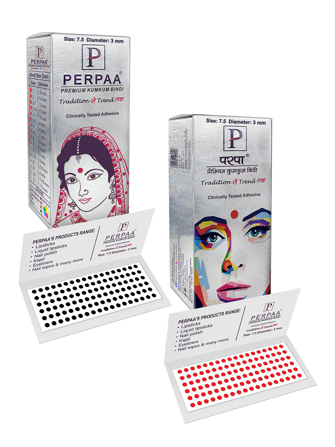 PERPAA Red & Black Kumkum Round Bindi Book
