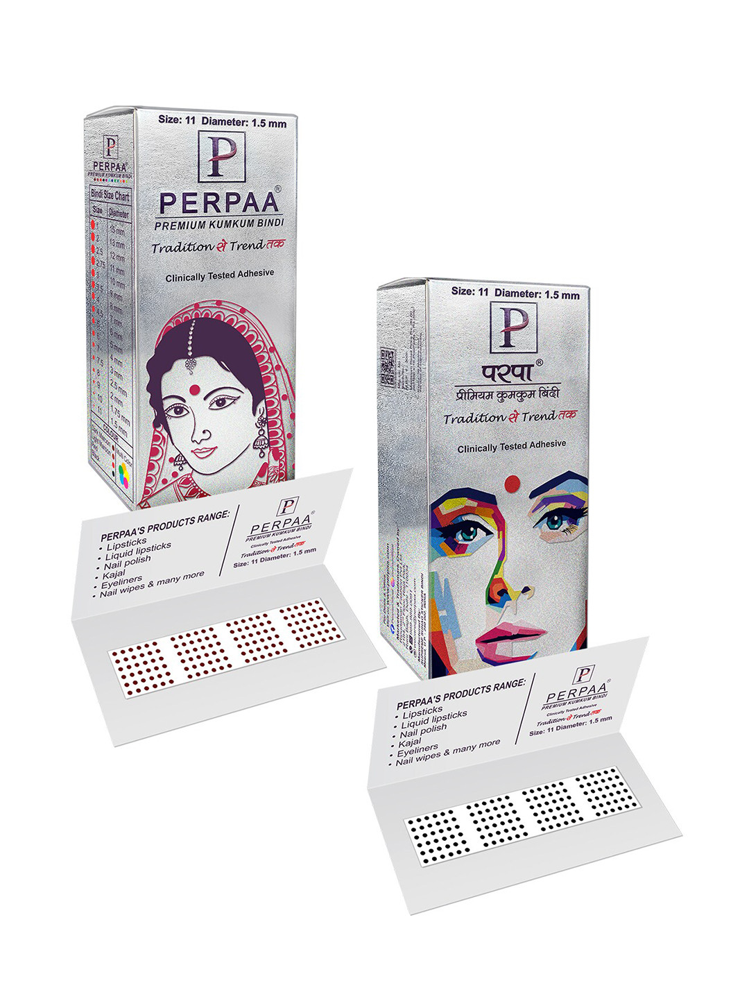 PERPAA Black & Dark Brown Kumkum Round Bindi Book