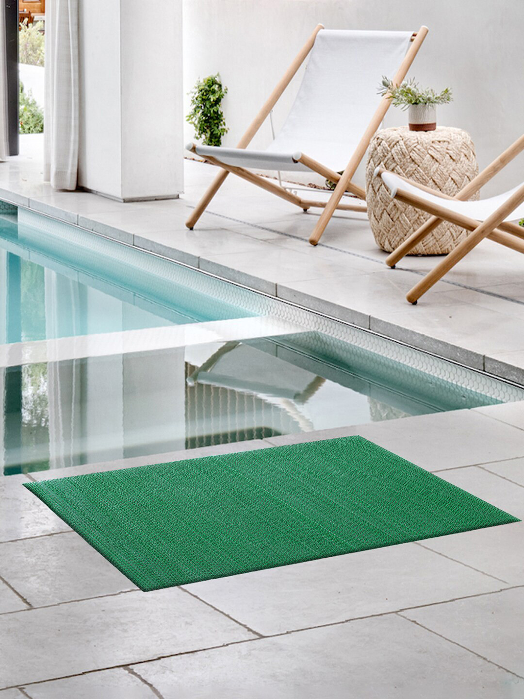 Kuber Industries Green Rubber Waterproof Anti-Skid Floor Mat