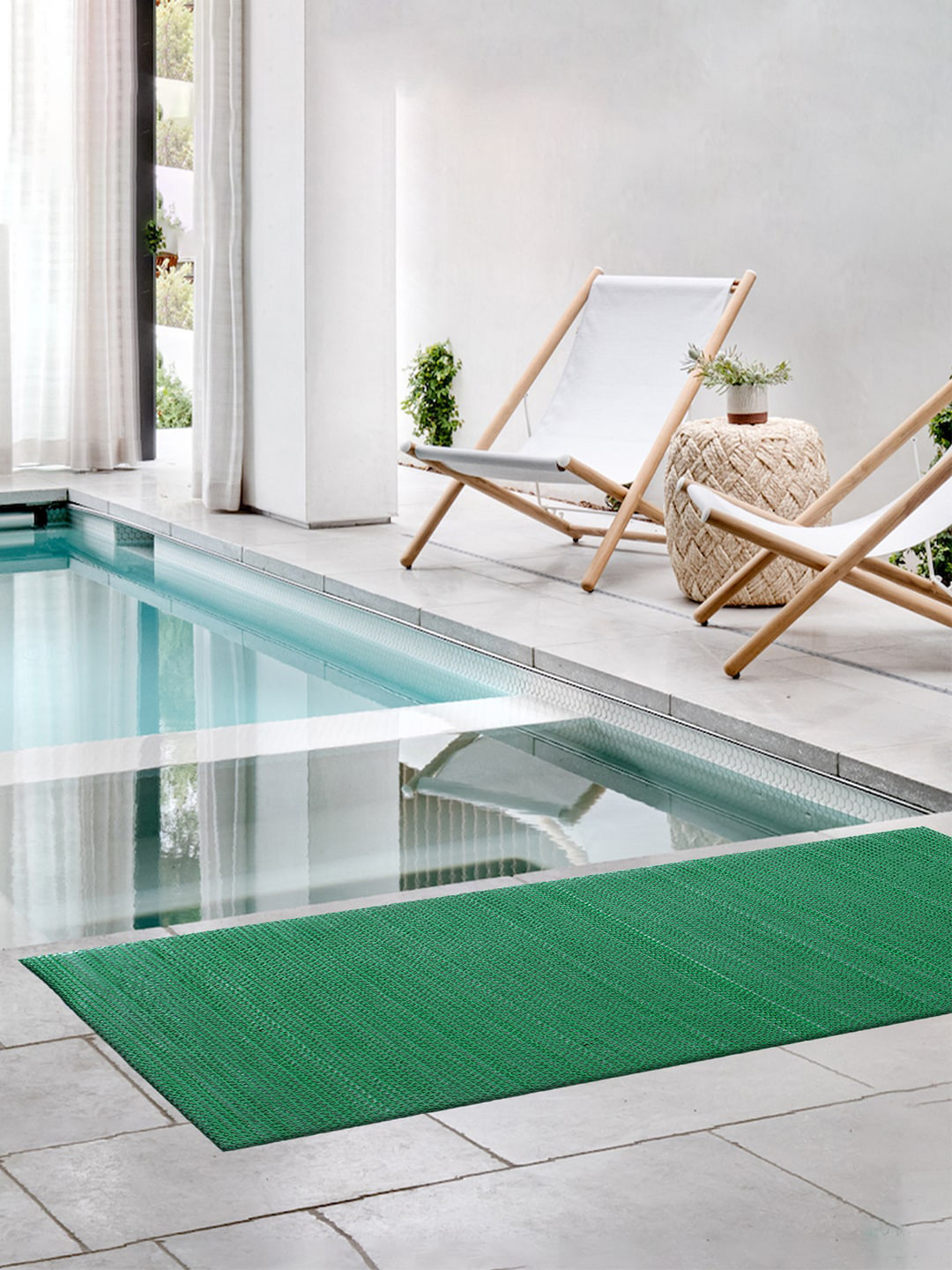 Kuber Industries Green Anti-Skid Waterproof Swimming Pool Mat
