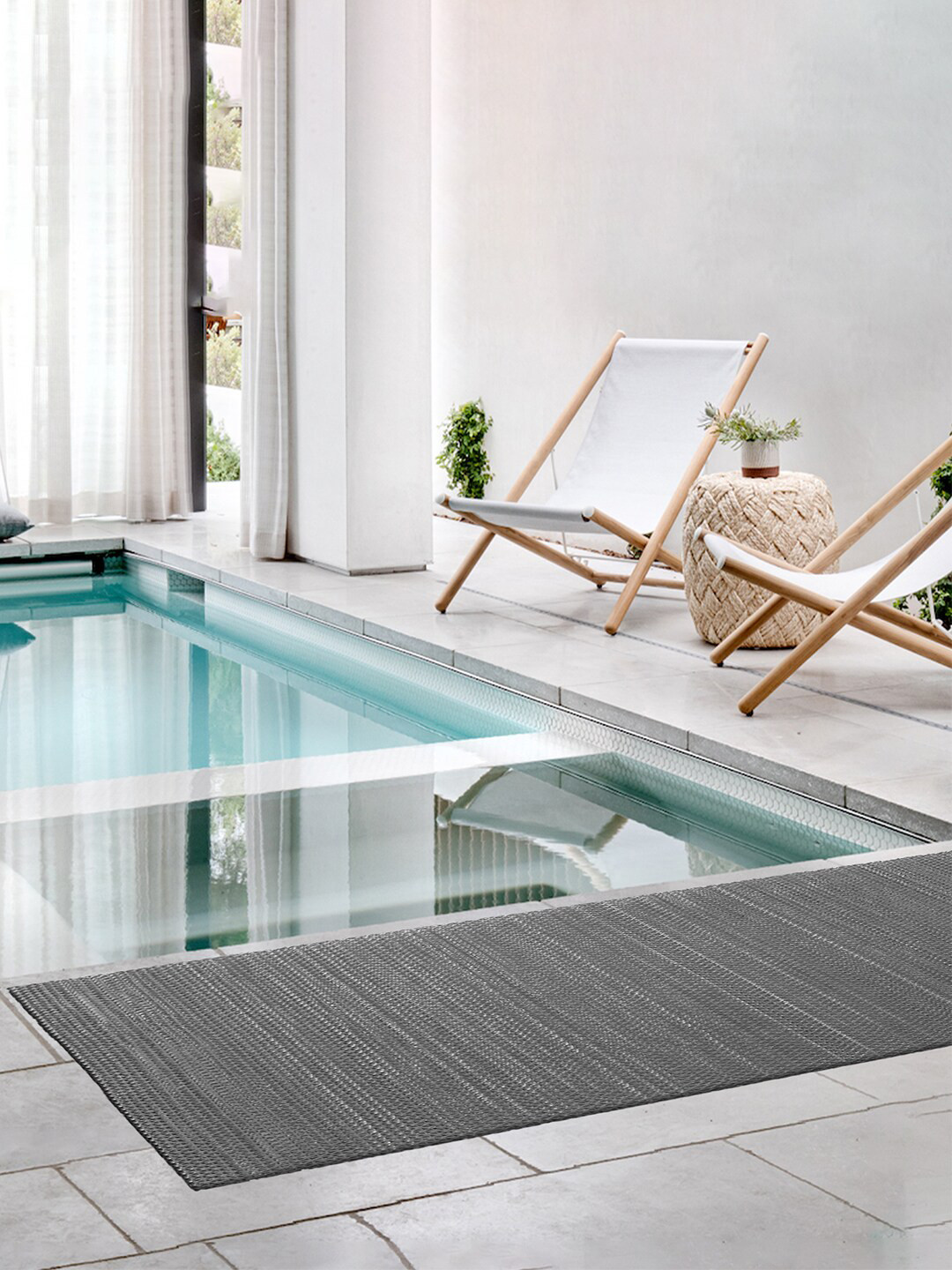 Kuber Industries Grey Anti-Skid Waterproof Swimming Pool Mat