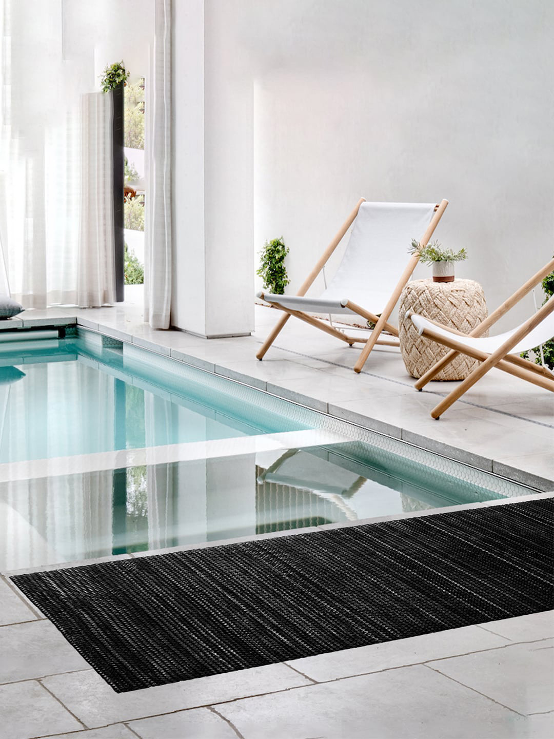 Kuber Industries Black Rubber Reversible Anti-Skid Shower Mat