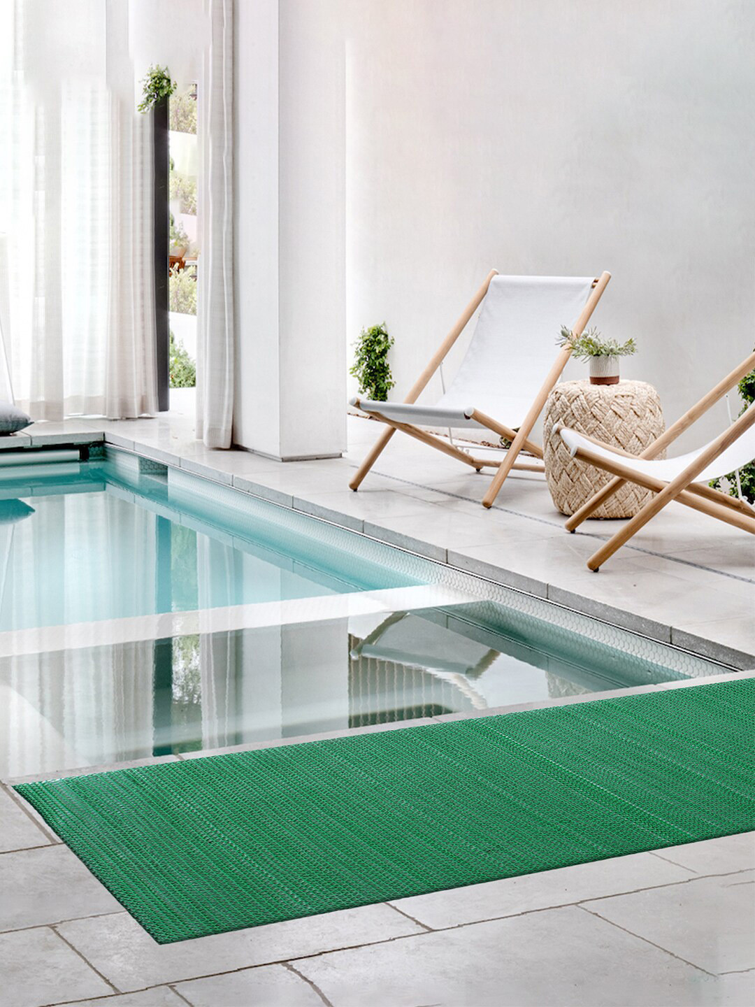 Kuber Industries Green Anti-Skid Waterproof Swimming Pool Mat
