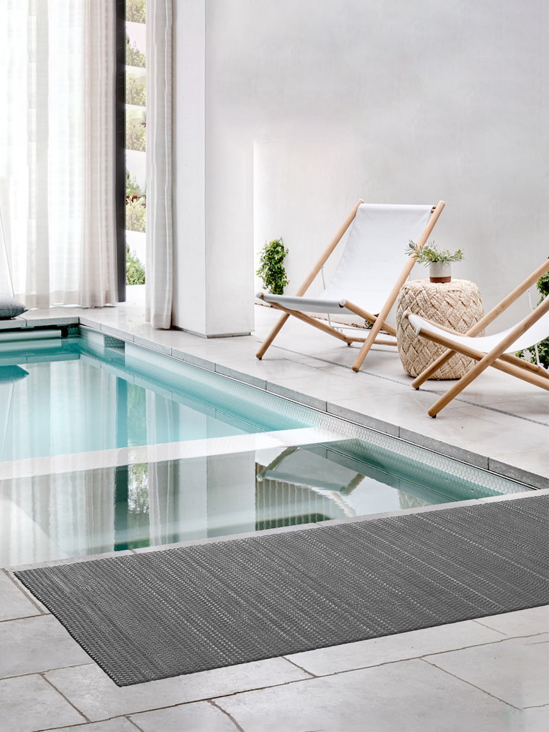 Kuber Industries Grey Anti-Skid Waterproof Swimming Pool Mat