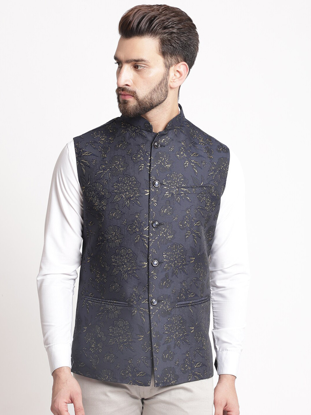 TREEMODA Men Embroidered Nehru Jackets
