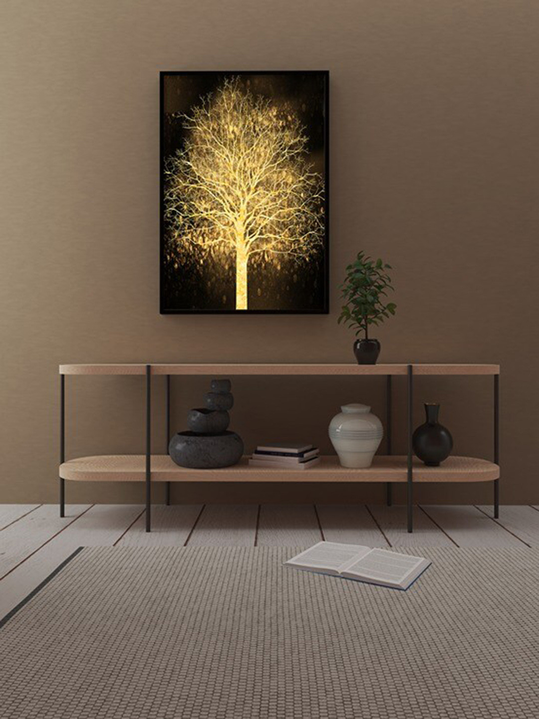Art Street Black & Gold-Coloured Tree Of Sparklers Wall Art Wall Art