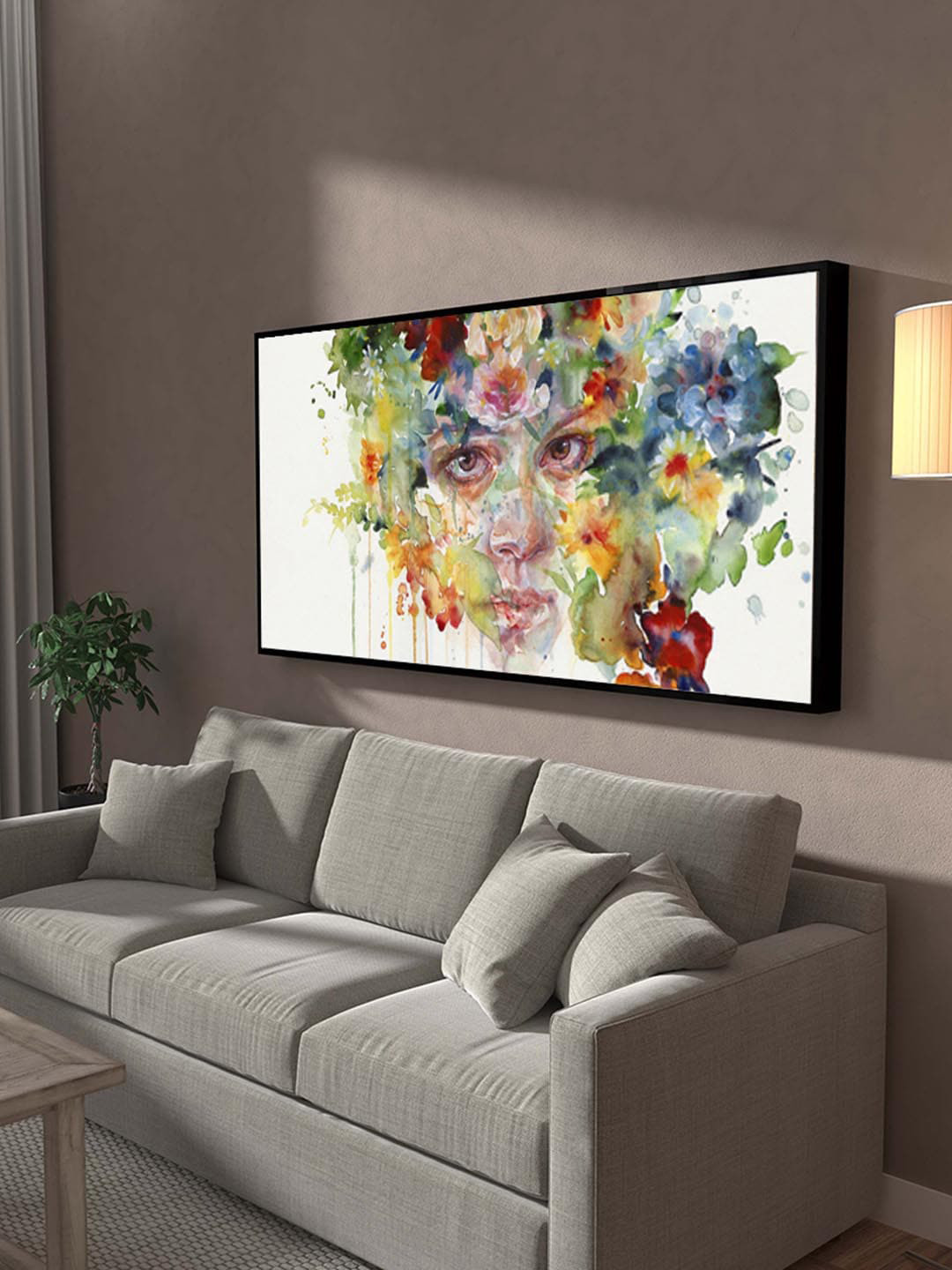 Art Street White & Blue Beautiful Brain Floral Wall Art