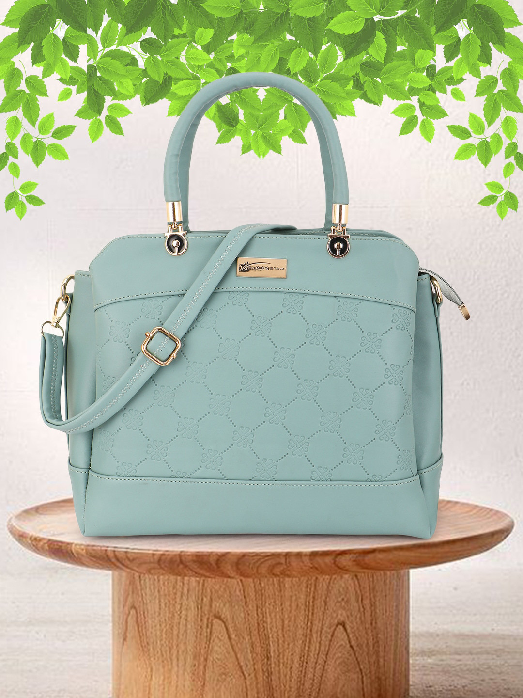 SHINING STAR Olive Green PU Structured Handheld Bag
