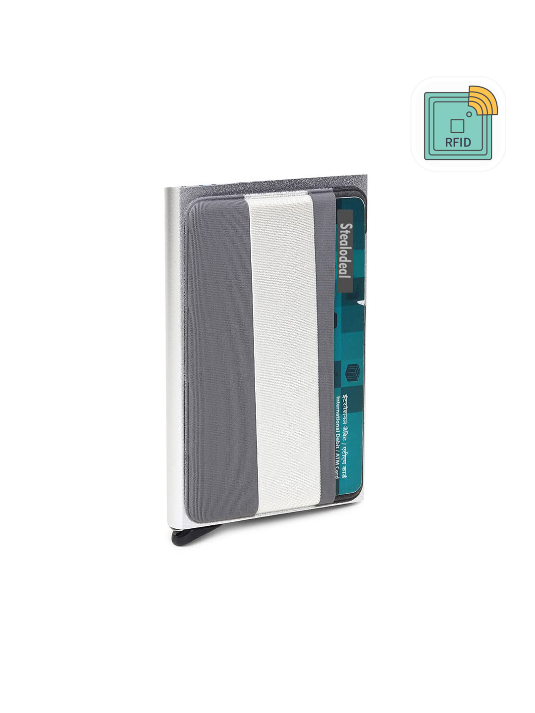 StealODeal Unisex Silver-Toned Card Holder