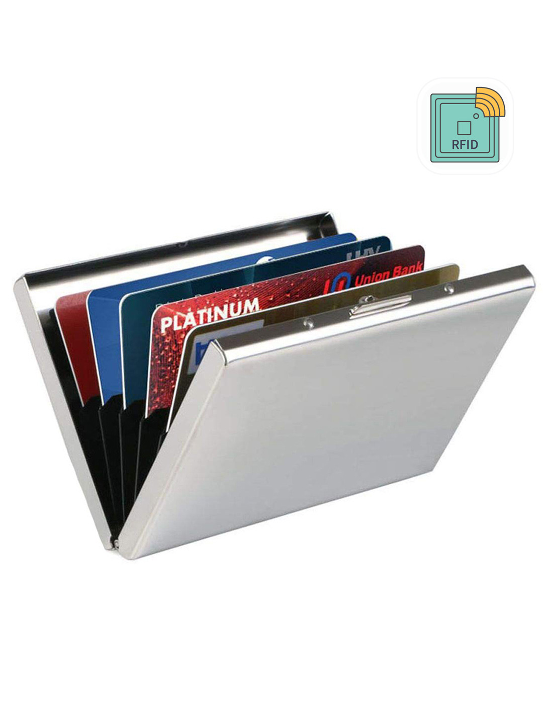 StealODeal Unisex Silver-Toned Card Holder