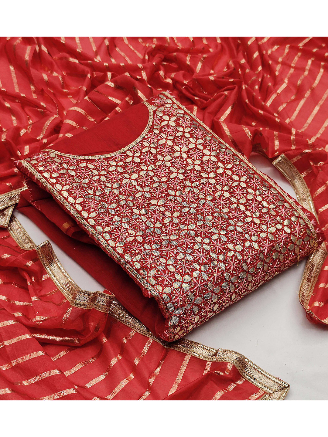 KALINI Woven Design Unstitched Dress Material