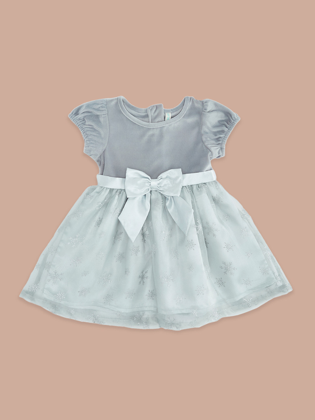 Pantaloons Baby Girls Fit & Flare Bow Cotton Dress