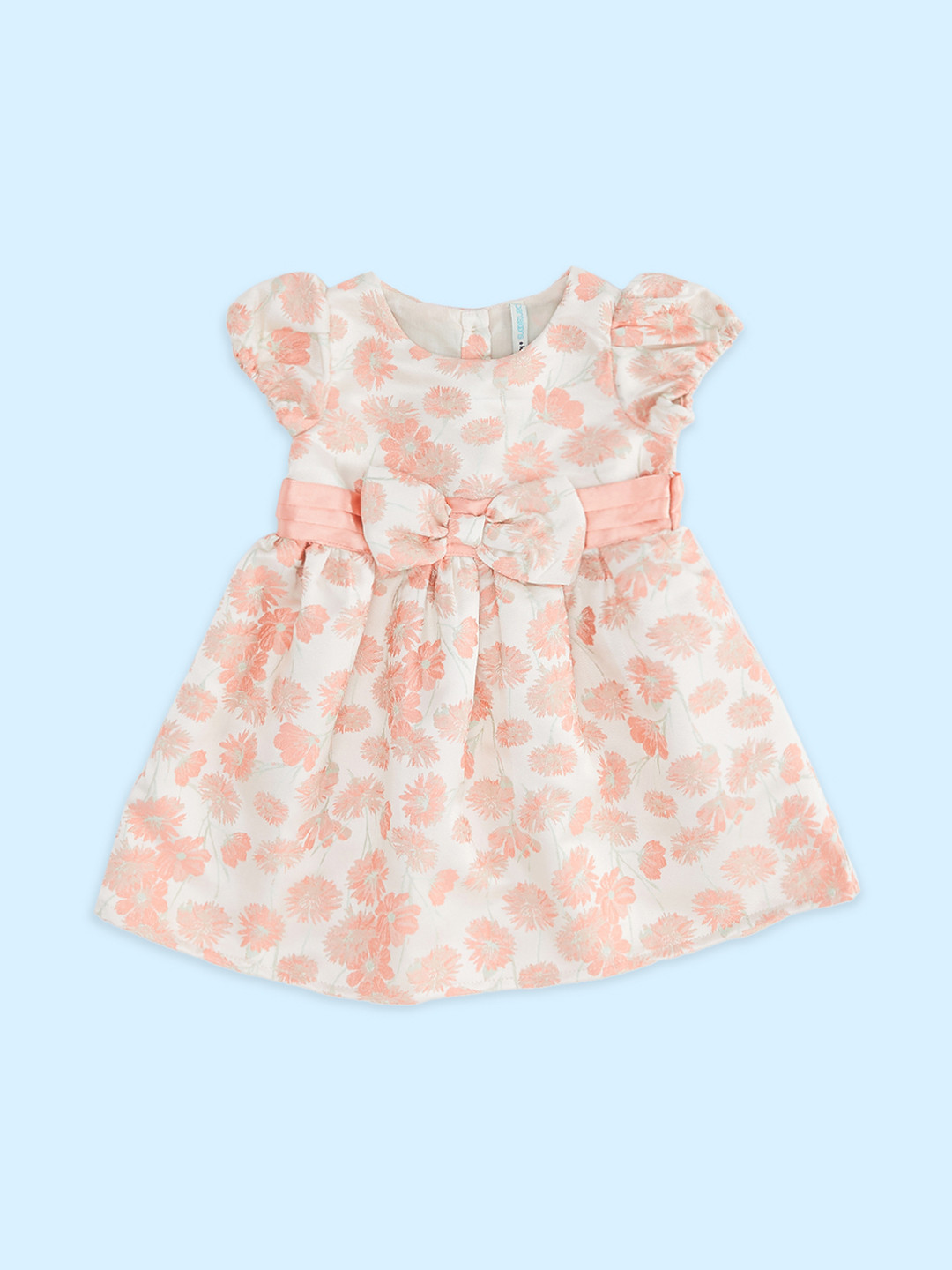 Pantaloons Baby Girls Floral Printed Bow Cotton Dress