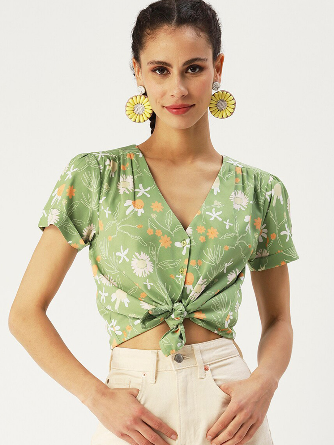 DressBerry Floral Printed Crop Top