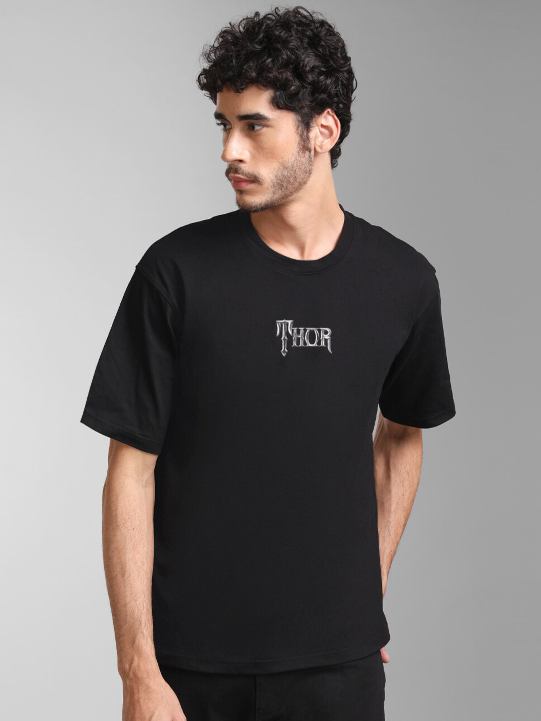 KZ07 By Kazo Men Black Cotton T-shirt