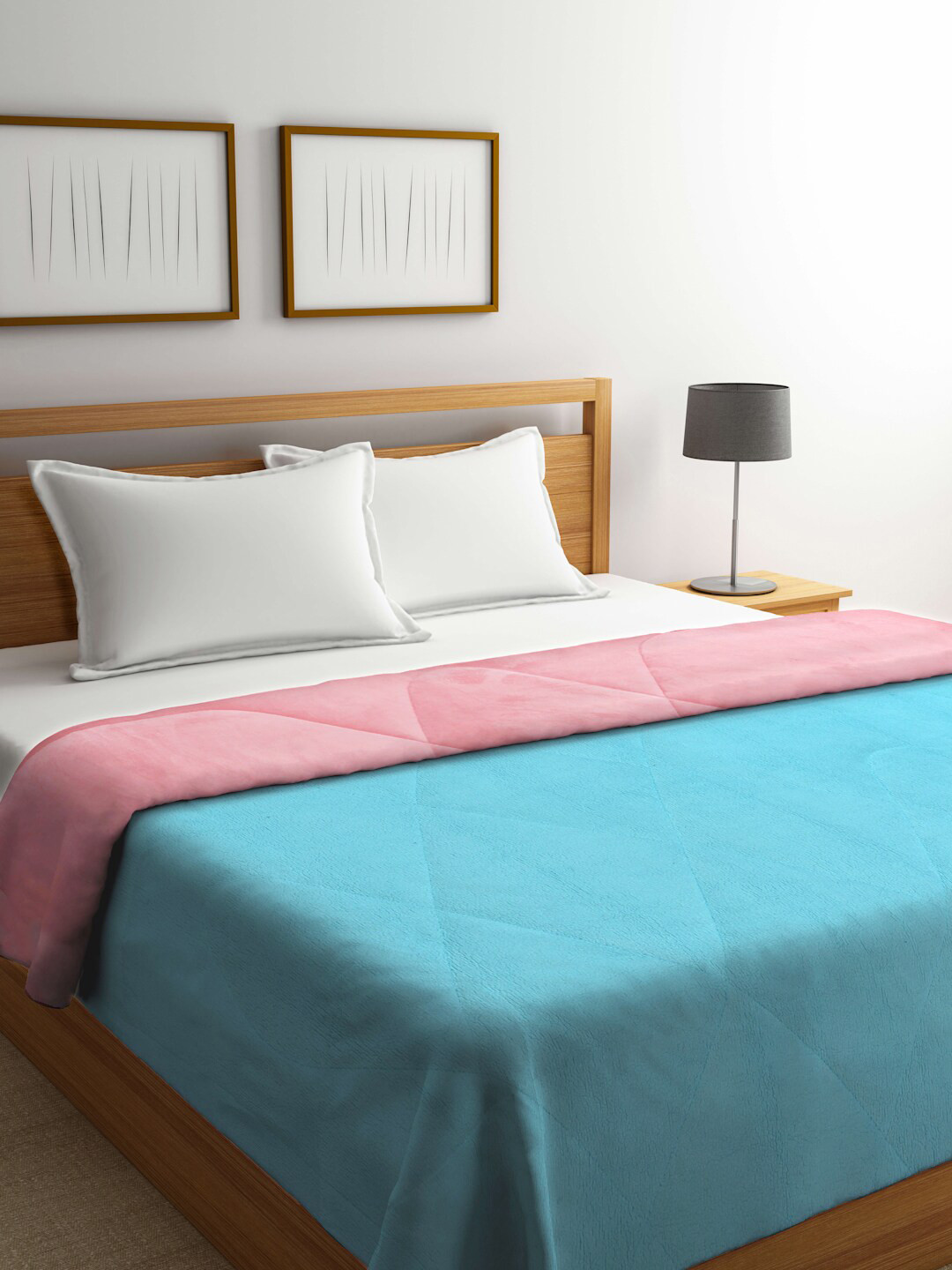 KLOTTHE Pink Heavy Winter 800 GSM Double Bed Quilt