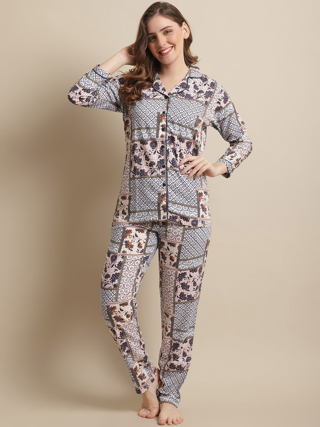 Claura Women Printed Night suit
