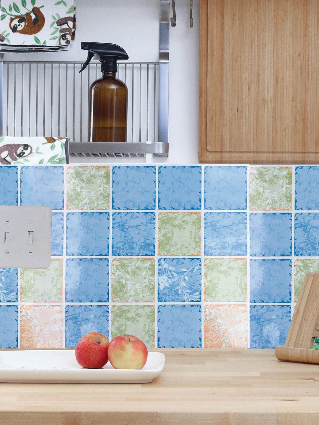 Bonhomie Wallopedia Blue Printed Wall Sticker