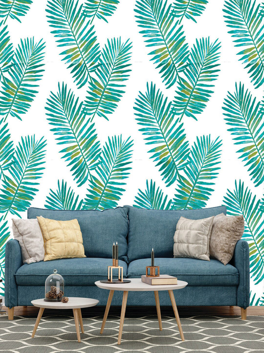 Bonhomie Wallopedia White & Green Printed Wall Sticker