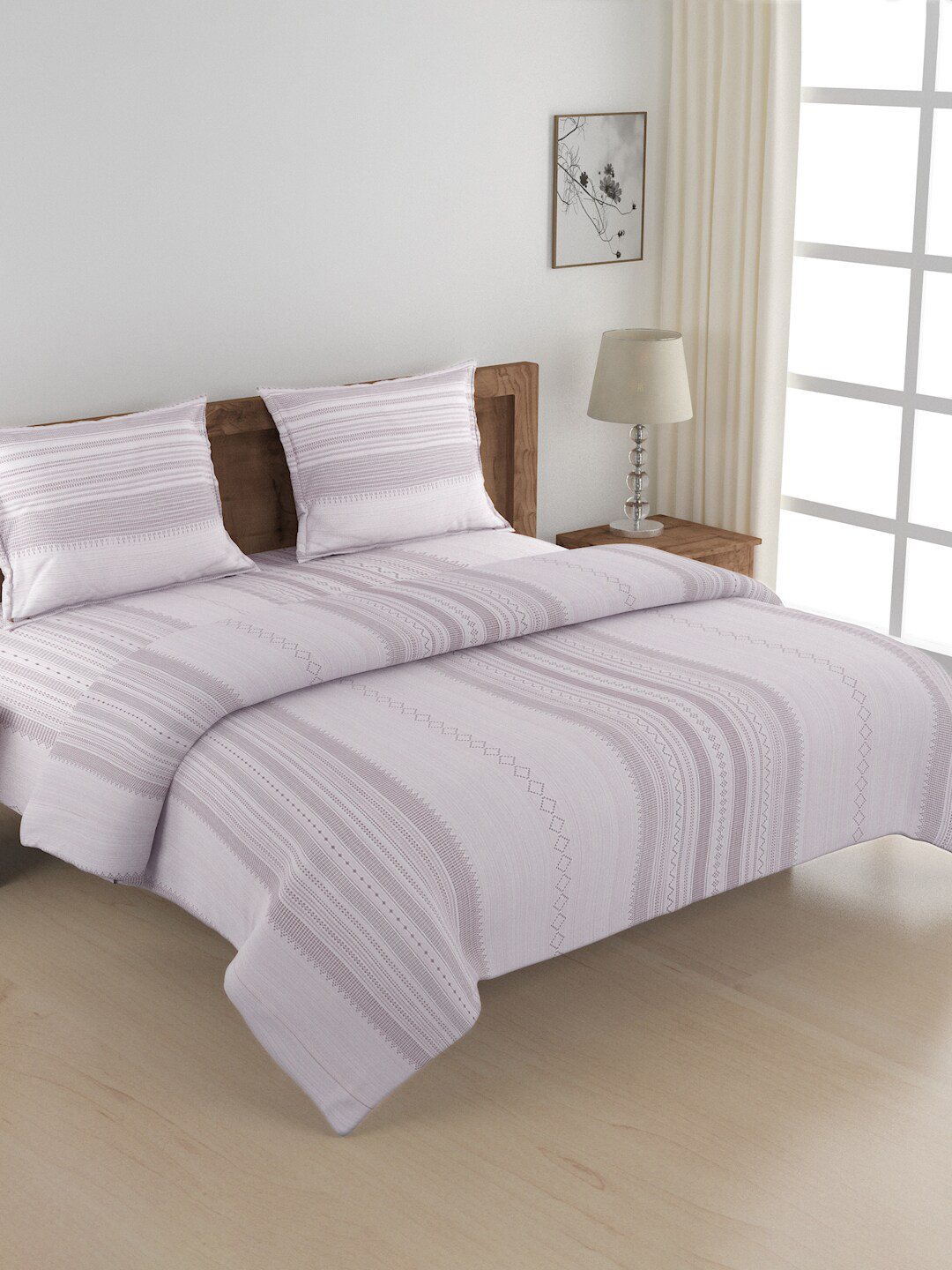 SWAYAM Printed Cotton Double King Bedding Set With 2 Pillow Covers