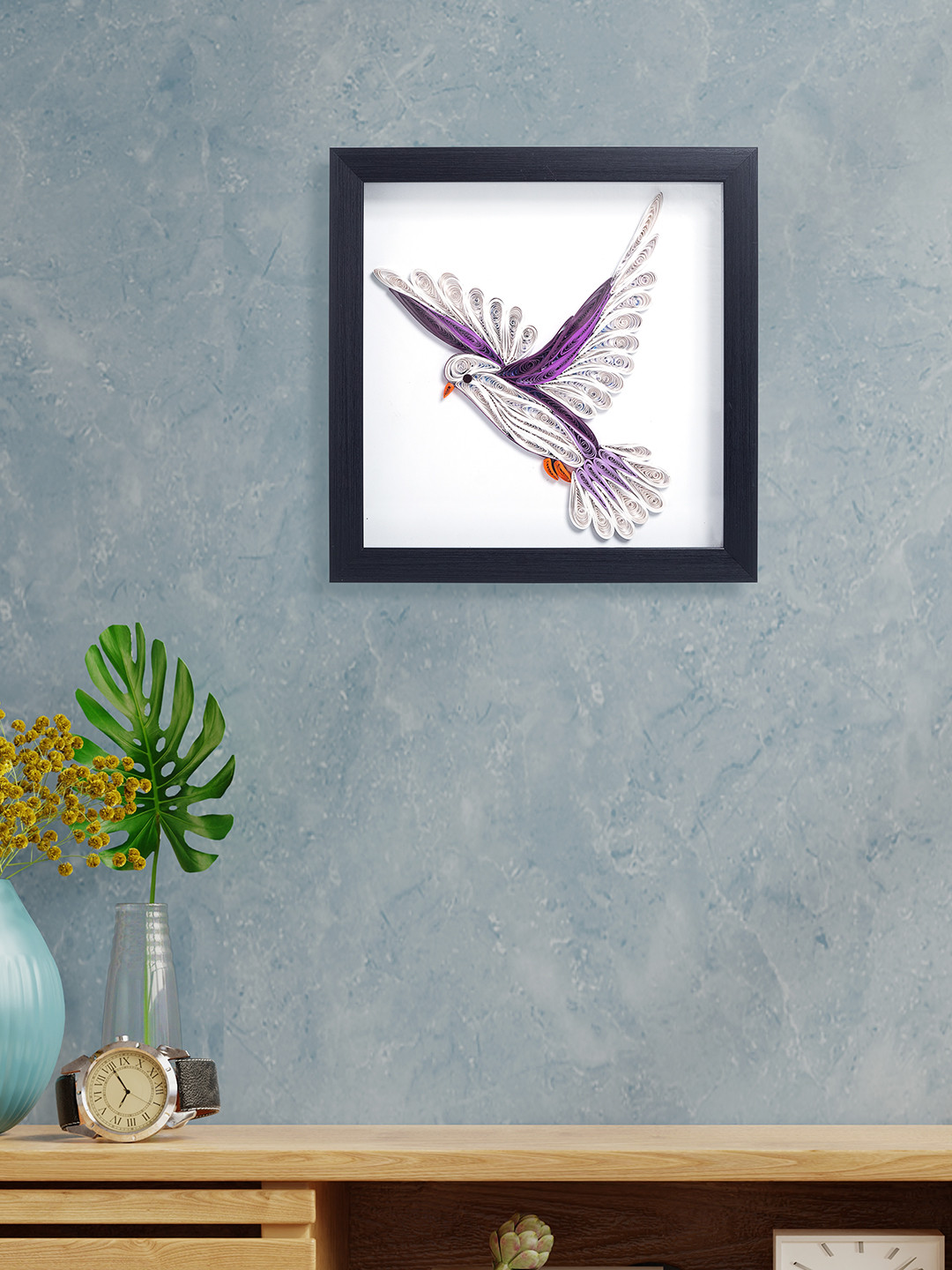 Golden Peacock Eco Friendly Brid Plastic Matte Hanging Hall Decorative Bird Cage-9.8In