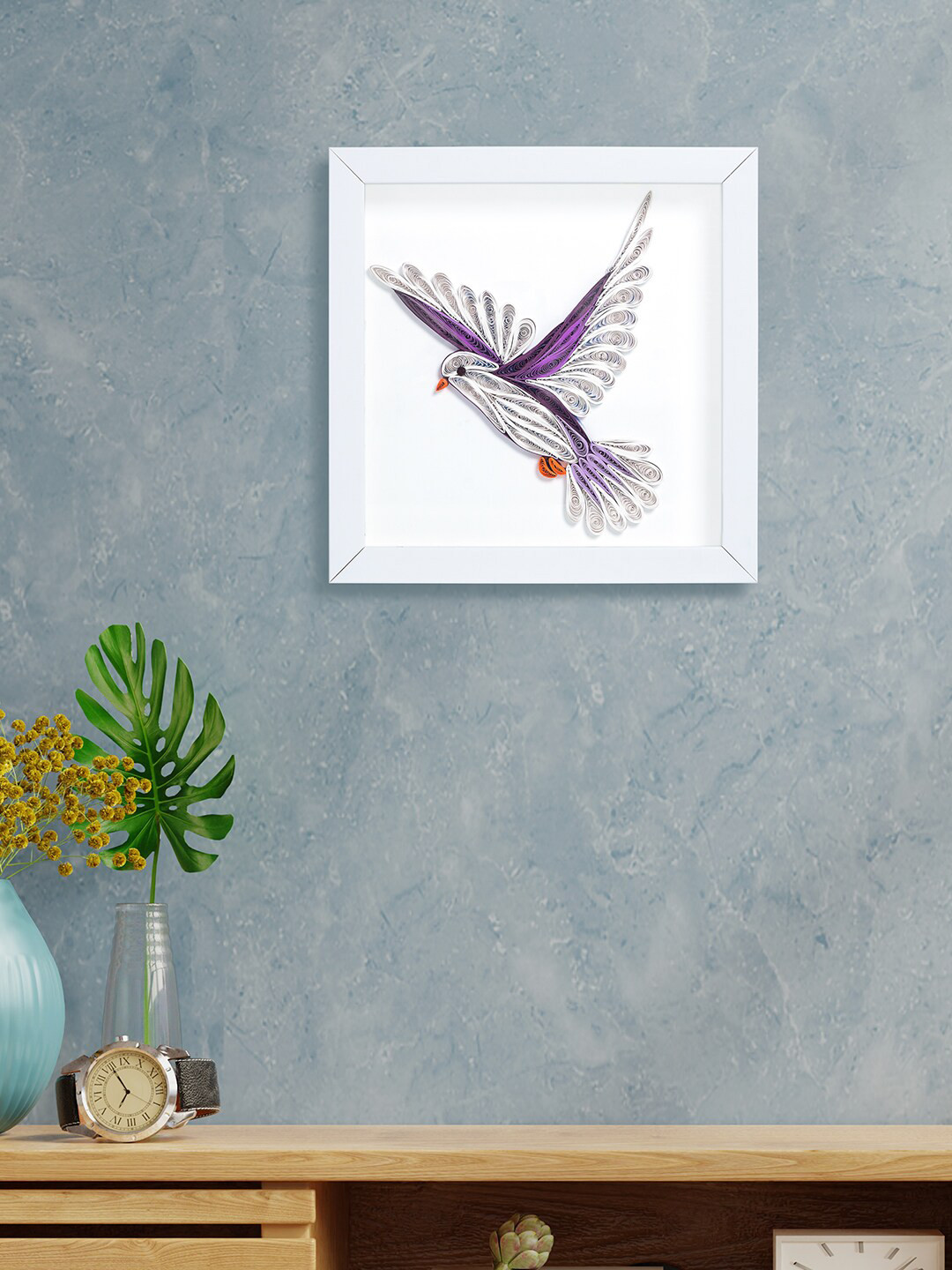 Golden Peacock Wood Wall Square Paintings Wall Art - 10 x 10 In