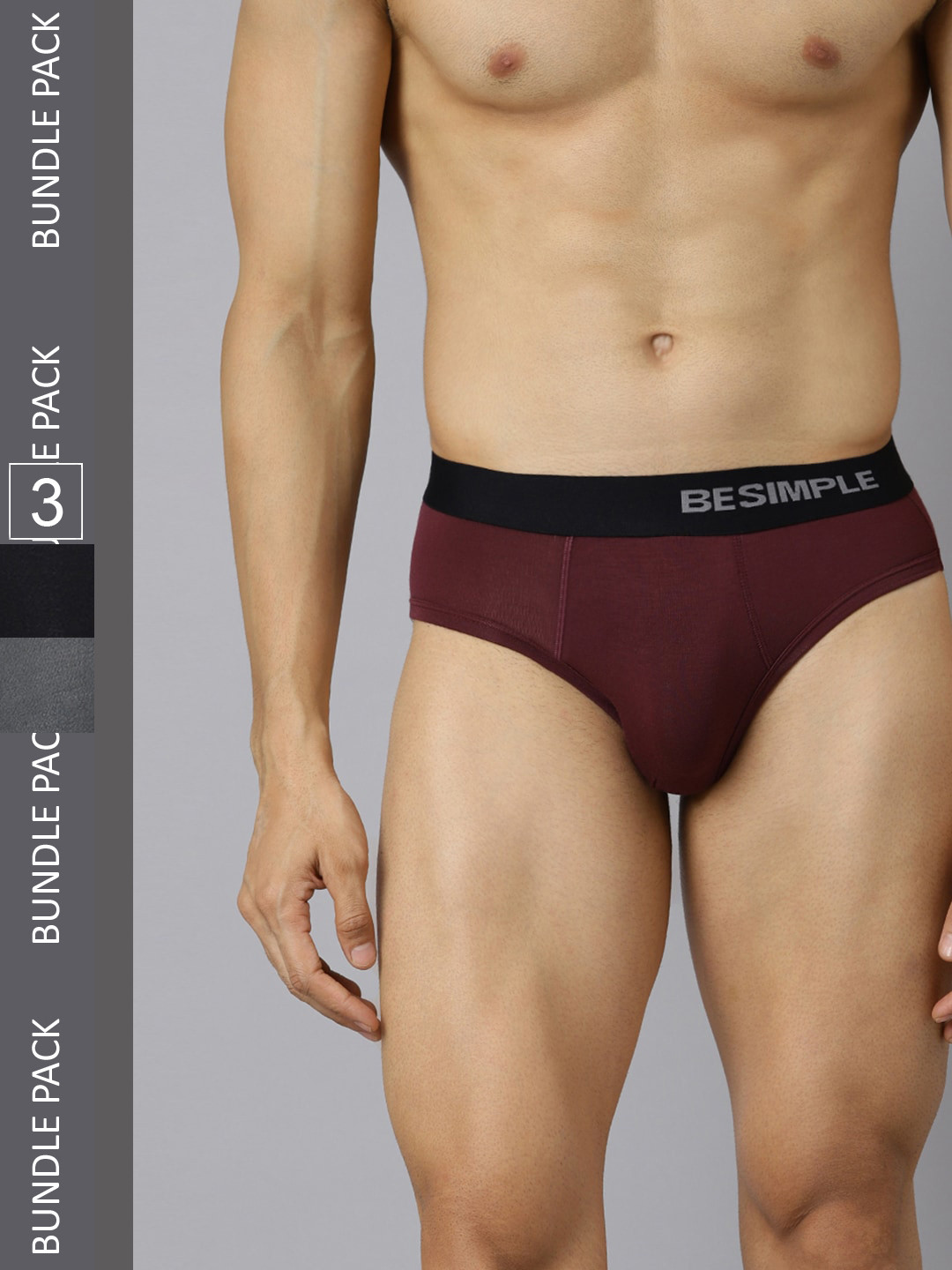 BESIMPLE Men Pack Of 3 Basic Briefs