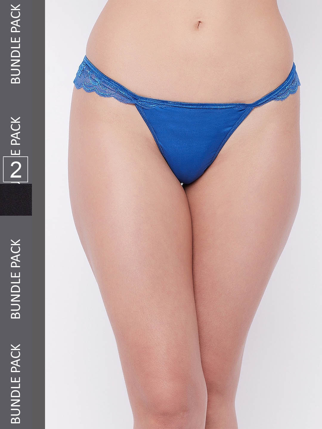 SECRETS BY ZEROKAATA Pack of 2 Assorted Lace Thong Briefs Panty For Women