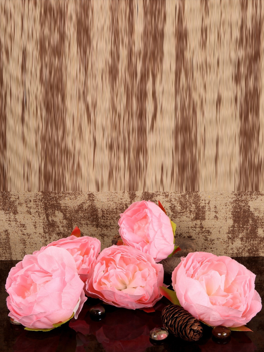 BS AMOR Pink Set Of 5 Peony Artificial Flowers