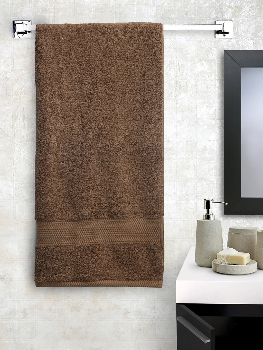BOMBAY DYEING Super Ultrx Brown 600 GSM Soft and Durable Cotton Bath Towels