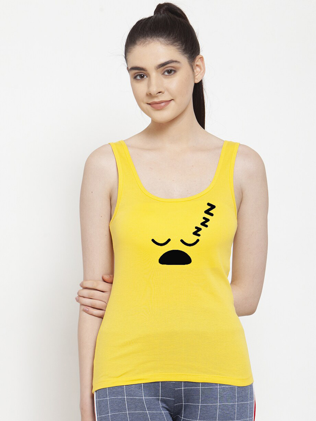 Friskers Yellow Print Top