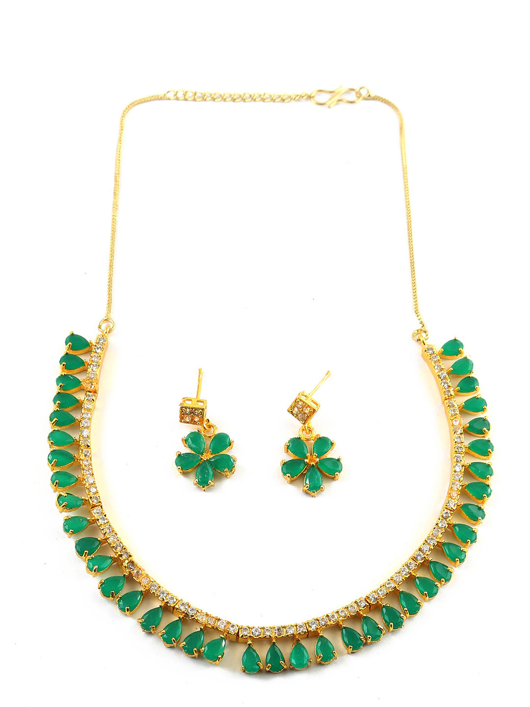 Jewar Mandi AD Stone-Studded Jewellery Set