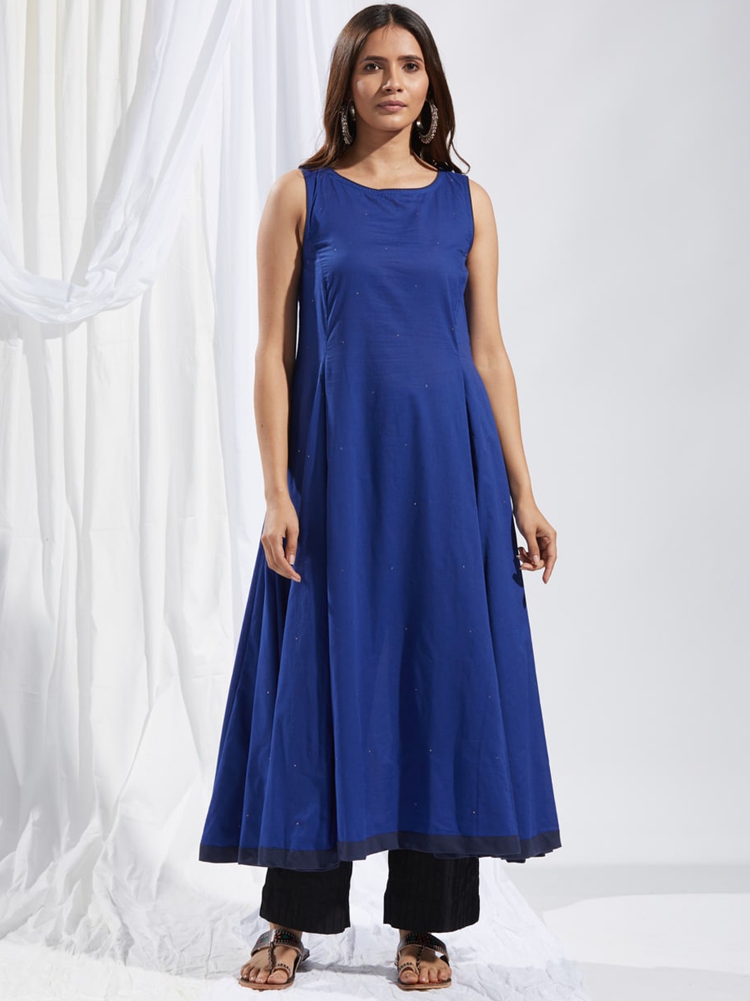 Buy Fabindia Anarkali Boat Neck Regular Pure Cotton Kurta Kurtas for Women 21064180 Myntra