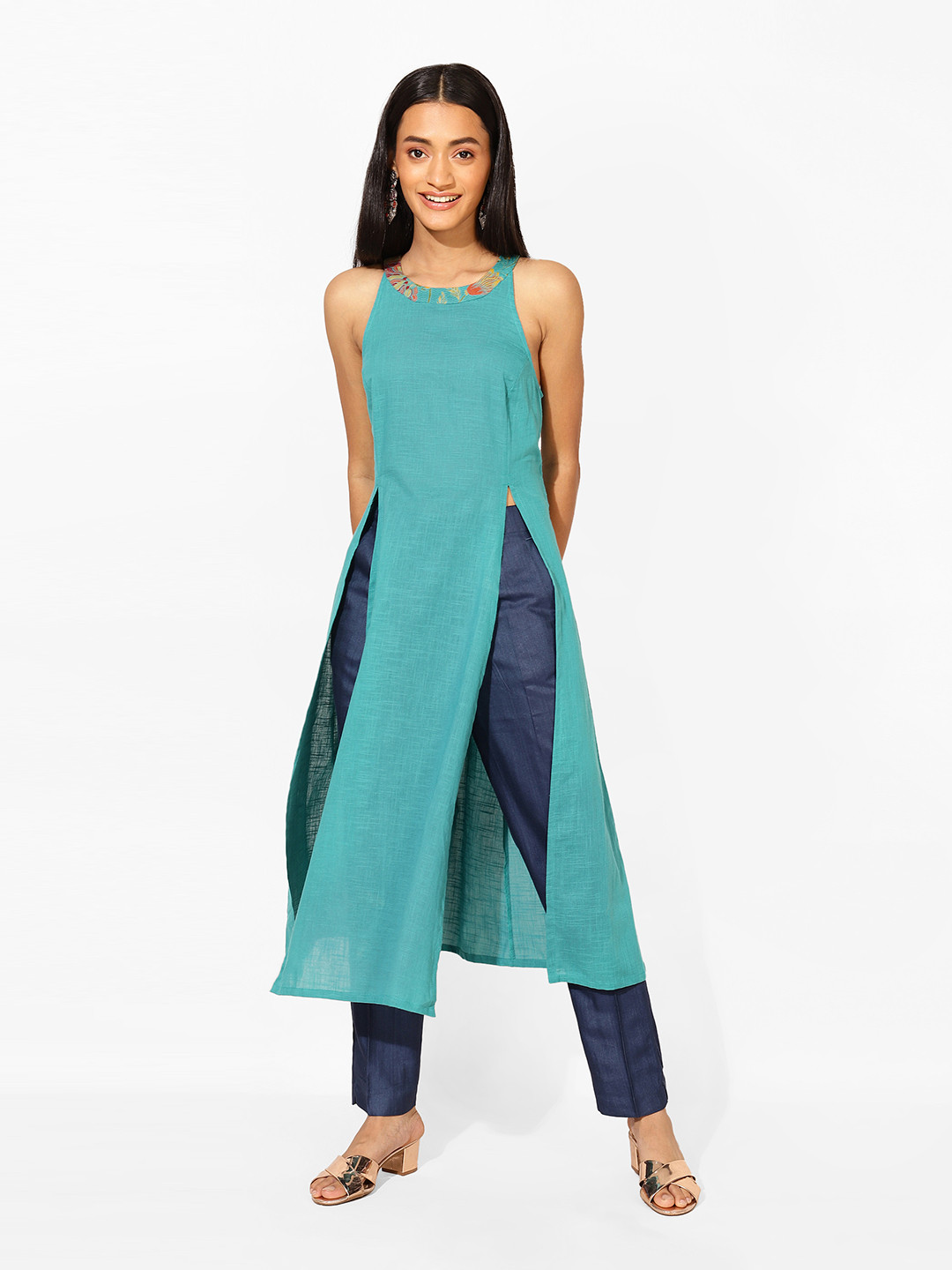 Fabindia Halter Neck Pure Cotton Kurta