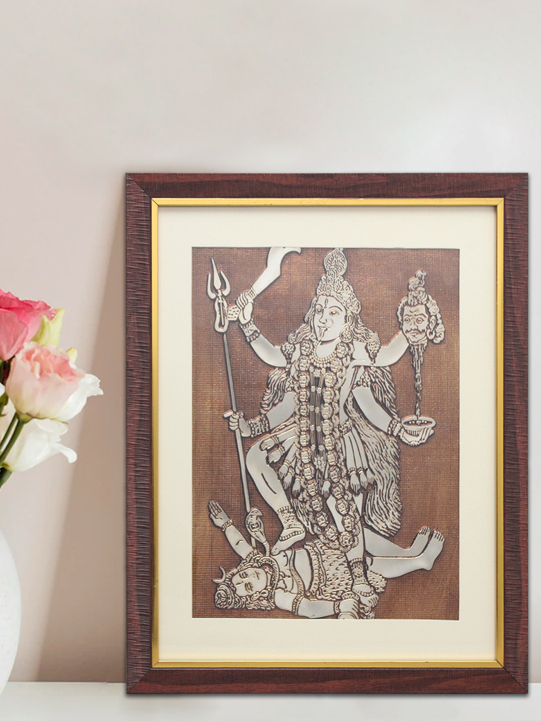 SHREE KALA HOME DECOR Goddess Maa Mahakali Svayambhukusumapriya Foil Embossed Wall Art