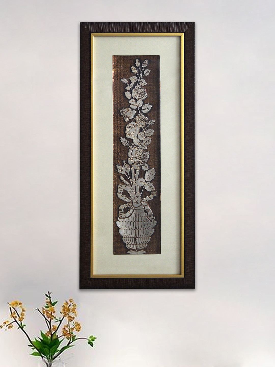 SHREE KALA HOME DECOR Rose Flower Bouquet MDF Rectangle Paintings Wall Art - 23 x 9.75In